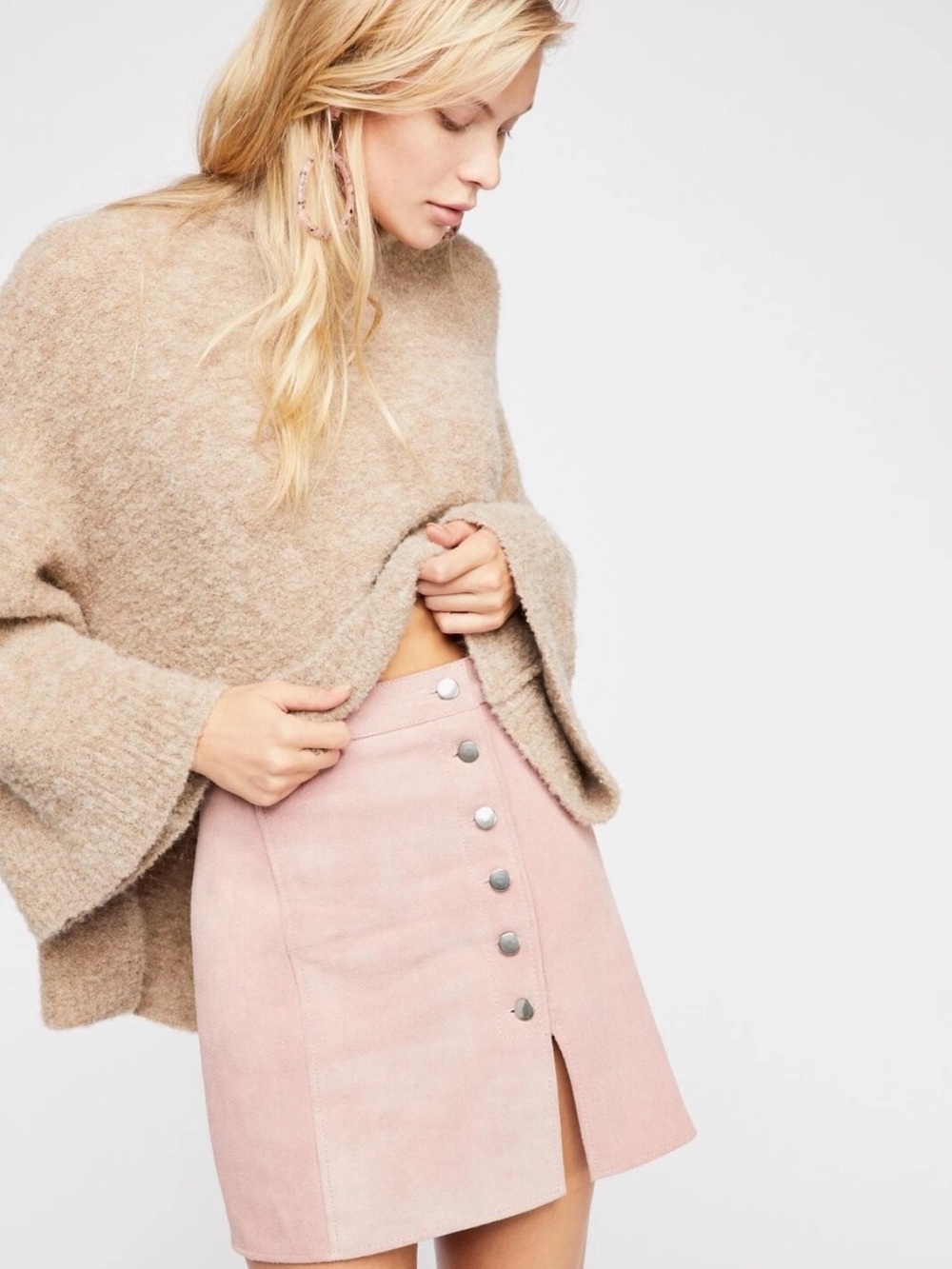 Free people Understated Suede Mini Skirt SZ S